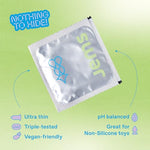 Ultra Thin Vegan Condoms | Natural Latex with Silicone Lube | 24 Pack
