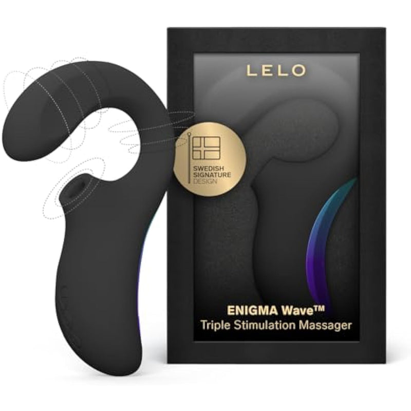 Enigma Wave Triple Stimulation Vibrator For Women, Clit Vibrator And G-Spot Vibrator With Wavemotion Technology And 8 Vibrating Patterns, Triple Pleasure Rabbit Sex Toy With Triple Motor, Black
