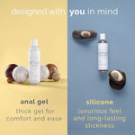 Anal Intimacy Essentials, Personal Lubricants, Thick Water-Based Anal And Slick Silicone-Based Lubricant, Lube For Men, Women, And Couples, Long-Lasting, Fragrance-Free Formulas, 8 Oz, Pack Of