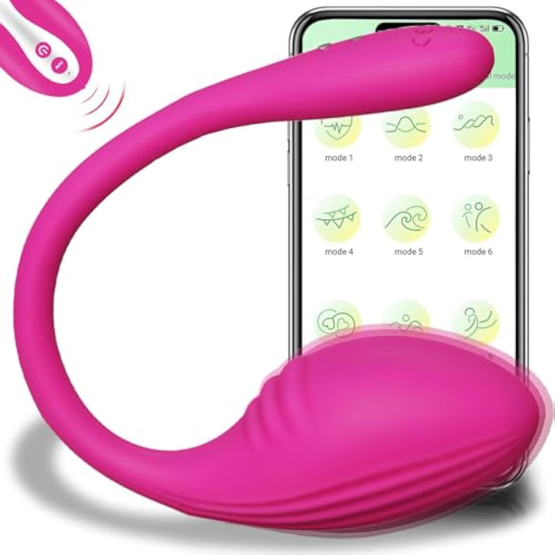 App & Remote Control G-Spot Vibrator Panty Egg Vibrators Dildo Anal Sex Toys With 10 Vibration Modes,Long Distance Wearable Waterproof Massager Vagina Stimulator For Women And Couple (Rose)
