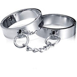 Fetish Bondage Handcuffs For Sm Bdsm Games, Metal Handcuffs For Couple Flirting, Bed Restraints Sex Toys Adult Game (Diameter:2.16 Inch/5.5 Cm, With Connecting Chain)