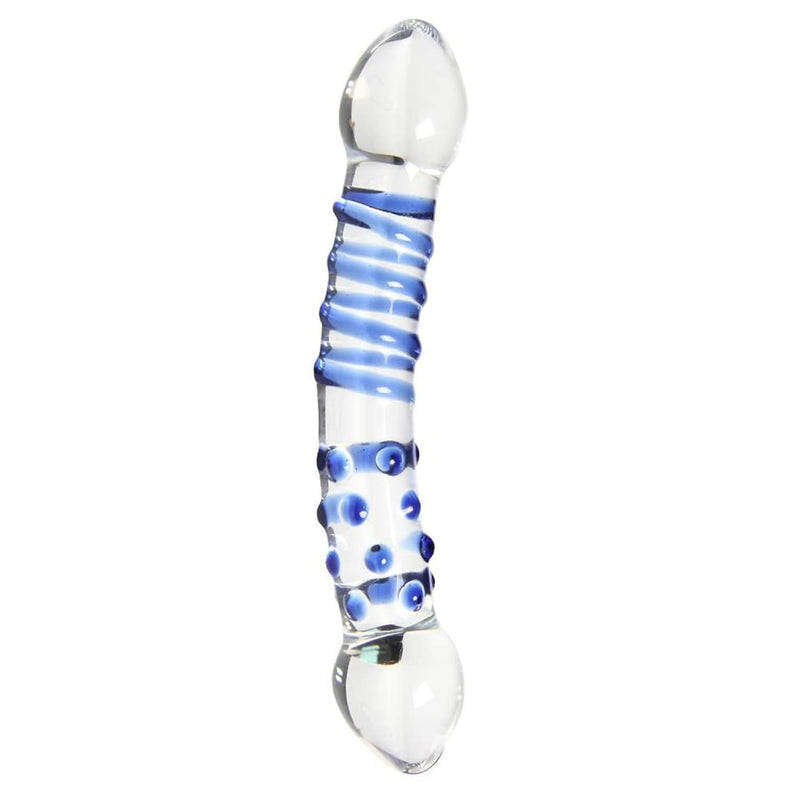 7.1" Double Ended Glass Dildo Crystal Penis Female Masturbation Sex Pleasure Wand Anal Butt Plug