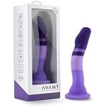 Adult Sex Toys - Avant D2 Platinum Cured Purio Silicone Dildo - 7.5 Inch Long - Ultrasilk Smooth Ridged Shaft Suction Cup Base Strap-On Compatible - Women, Men, Couples - Purple Rain