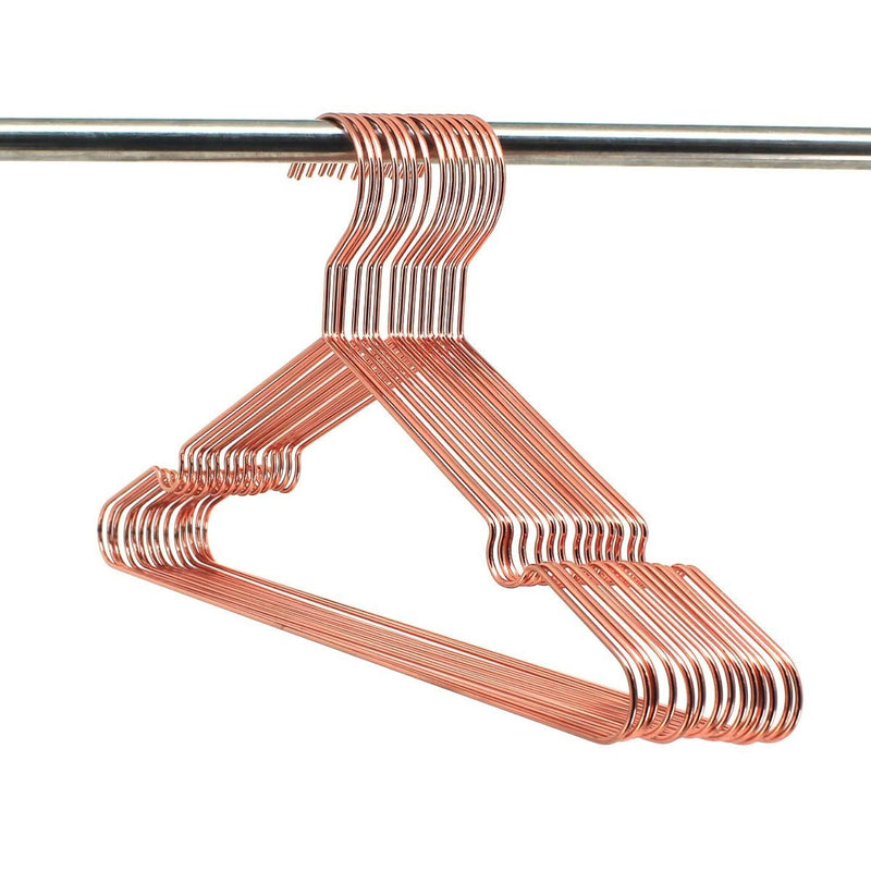 30Pack 13" Children Rose Copper Gold Shiny Metal Wire Top Clothes Hangers For Sh