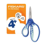 Fiskars 5 Inch SoftGrip Left-Handed Pointed-Tip Scissors for Kids Ages 4-7, Blue