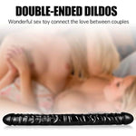 Lover Luxe Double-Ended Dildo Waterproof Jelly Double Dongs Realistic Dildo Penis Cock Anal Butt Plug Massager G-Spot Stimulation Orgasmic Adult Sex Toys For Women Men,Xl Black