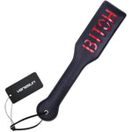 Bitch Spanking Paddle For Adults, 12.8Inch Faux Leather Bdsm Paddle For Sex Play, Black