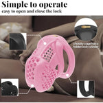 3D Printed Cock Cage With 4 Curved Snap Rings Small Honeycomb Chastity Devices For Men Sm Fetish Extreme Bondage Sex Toys For Men Trainer (Pink,Arc-Small)