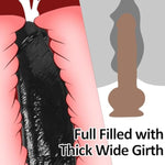 2.67'' Diameter Black Realistic Huge Dildo With Small Glans, 10.63'' Big Thick Dildos With Strong Suction Cup For Hands-Free Play Anal G-Spot Penis Sex Toys For Adult Women Men