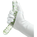 Glass Dildo 7.48" Pleasure G-Spot Wand Butt Plug Double Ended Dildo With Pleasure Pellets Prostate Massager Masturbation Sex Toy For Men Women Lesbian