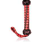 Bondage Spanking Flogger, 18.9Inch Faux Leather Whips For Adults Bdsm Play, Black And Red