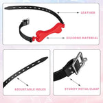 Bondage Dog Bones Gag, Silicone Mouth Pet Bone Bite Ball Gag Bdsm Restraint Slave Sex Toys Game For Lover & Couple (Red)