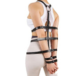 Bdsm Restraints Sets Neck To Wrist Body Harness Straps Adjustable Pu Leather Ropes Adult Sex Toys Fetish Flirt Bondage Kit For Couples Women Men