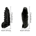 2Pcs Silicone Penis Sleeve For Male Penis Enlarger With Textured Bump Reusable Cock Condom With Cock Ring Sm Adult Sex Toys (Black)