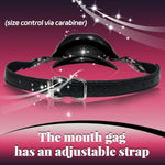 Adjustable Silicone Ball Gag for BDSM Bondage and Adult Play - Black