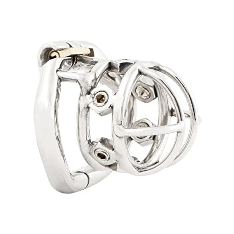 Male Spiked Chastity Device Stainless Steel Cock Cage Penis Ring Virginity Lock Chastity Belt K1355 (55Mm/ Xl Size)