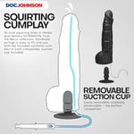Doc Johnson Merci - Squirting 10" ULTRASKYN Dildo - with Removable Vac-U-Lock Suction Cup - for Adults Only, Black