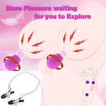 Adjustable Metal Nipple Clamps Necklace Entertainment Chain Clip For Women/Man Non-Piercing Nipplerings Clip On Nipple Rings Decorative Clip For Clothing Accessories Suction Cup (Purple)