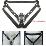 Adjustable Male Chastity Device with Black Elastic Band Rope and Stereo Cutting Auxiliary Belt