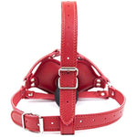 Leather Bondage With Silicone Dildo Mouth Gag Adjustable Head Bdsm Fetish Slave Restraints Stimulating For Men Women Couple(Pink)