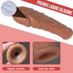 Penis Sleeve Cock Sleeve Adult Male Silicone Sex Toys For Men Penis Extension Elastic Penis Ring To Thicken Enlarge Penis Extender Sheath Reusable Realistic Male Condom Enlarger For Men Couples (7")