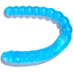 U-Shaped Double Ended Dildo 17.7 Inch Dong Anal Beads With Veins And Glans For Anal Vagina Stimulation Double Side Penis Cock Massager Sex Toy For Lesbian Men Women Blue