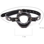Lip Mouth Gag O-Shaped Mouth Plug Mouth Opener Restraint Bondage Fetish Bdsm (Black)