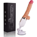 Silicone Automatic Thrusting Dildo with Wireless Remote, 10 Vibration Modes & 3 Telescopic Modes and Heating Skin