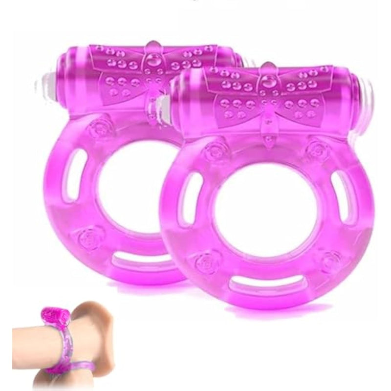 Vibrating Cock Ring Male Sex Toys For Couples, 2Pcs Penis Ring Vibrator Clitoral Stimulator For Enhance Men Sex Games, Silicone Cockring Prostate Massager Penis Vibrator Adult Sex Toys For Men