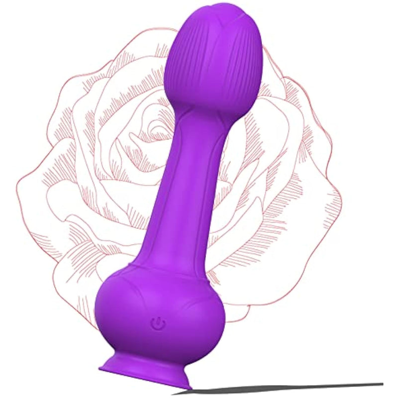 Rose Sex Toys Dildo Vibrator - Sex Toys For Women Clitoris G Spot Anal Stimulator With Powerful Suction Cup, 10 Powerful Vibration Modes For Woman Man Couples Pleasure (6.2 Inches)