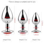 Anal Butt Plug 3Pcs Trainer Kit Metal Butt Plug Anal Trainer Toys Fetish Kinky Sex Love Games For Starter Beginner Men Women Couples (Blue)