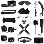 Sex Bondage Bdsm Kit Restraints - Upgrade Restraint Sets With Adjustable Handcuffs Collar Ankle Cuff Dice Beads Anal Plug Adult Games Sex Toys For Men Women And Couples Foreplay | 17Pcs