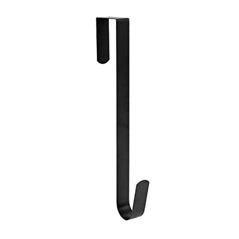 15" Wreath Hanger For Front Door Metal Over The Door Single Hook, Black(1)