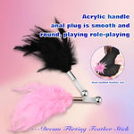 Sm Feather Teaser Stick Flirtatious Anal Plug Sm Adult Feather Tickler Multifunctional Training Prop Black