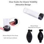 Penis Enlargement Pump Male Manual Vacuum With 3 Cuff Clear Cock Pumps Erection Device Adult Sex Toys For Men Penis Extender Training (1-Generation)