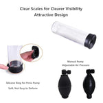 Male Enhancement Device with 3 Cuff Clear Cock Pumps for Erection and Penis Extender Training