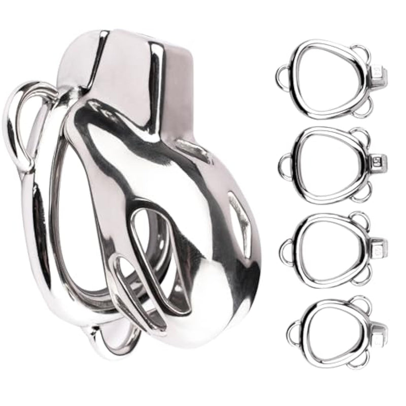 Small Chastity Device Cock Cage, Stainless Steel Male Chastity Cage With 2 Keys & Invisible Lock, Bondage Gear & Accessories Adult Sex Toy For Men (45Mm)