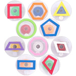 10 Pcs Geometric Shape Stampers for Kids, Easy-Grip Washable Craft Set
