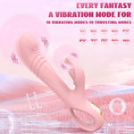 Thrusting Rabbit Vibrator, Female Sex Toys With 10 Thrusting & Vibrating Modes, Low Noise Thrusting Dildo Vibrators For Women, Anal Dildo Vibrators Waterproof Adult Toys, Pink