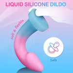Soft Liquid Silicone Anal Dildo with Suction Cup for Beginners - Thin and Flexible Design