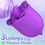 Clitoral Licking Vibrator Sex Toy For Women, Rose Sex Toy Clitoral Stimulator With 3 Tongue Licking & 10 Vibrating Modes, Female Mini Clitoris Nipple Anal Vibrator For Woman Her Pleasure