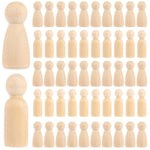 100 Pack Unfinished Wooden Peg Dolls, 2 Inch Peg People for Painting & Craft Projects
