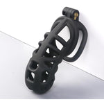 Men Black Chastity Belt Breathable Cock Cage Adult Abstinence Penis Bondage Male Sex Toys Lightweight Chastity Device With Invisible Lock Key Penis Cage Slave Punish Adult Toys For Sm Games Bed L