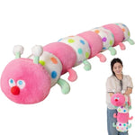 35.4 Inch Caterpillar Stuffed Animals Colorful Plush Toys Hugging Pillow Jumbo Soft Plushies Doll (Pink)