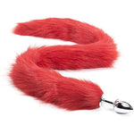 Butt Plug Fox Tail Cosplay Anal Plug Anal Butt Plug Adult Sex Toys For Beginner Women Men Couple (31" Red)