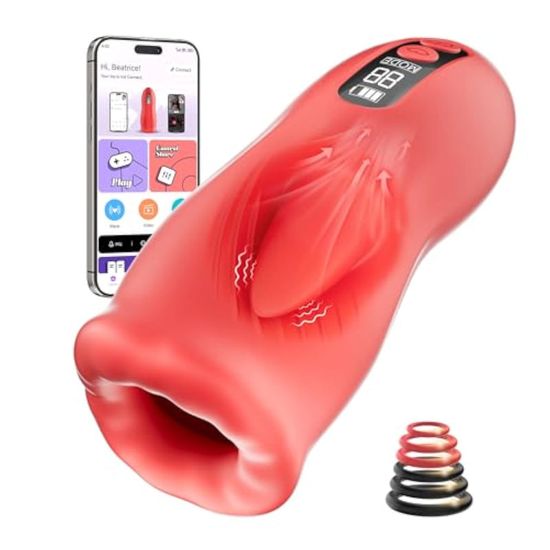 Male Masturbator Sex Toy For Men – Penis Trainer Vibrator With 9 Vibration & 3 Suction, App Control Pocket Pussy, Penis Pump Blowjob Stroker For Endurance Training, Adult Sex Toy For Couples