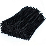 300 Pieces Black Pipe Cleaners Craft Bulk Art Chenille Stems for DIY Project Decorations