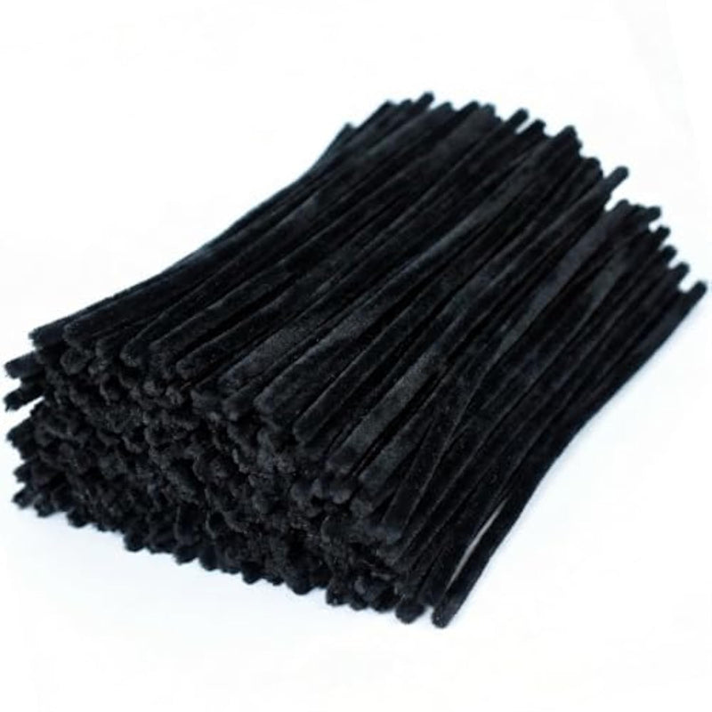 300 Pieces Black Pipe Cleaners Craft Bulk Art Chenille Stems for DIY Project Decorations