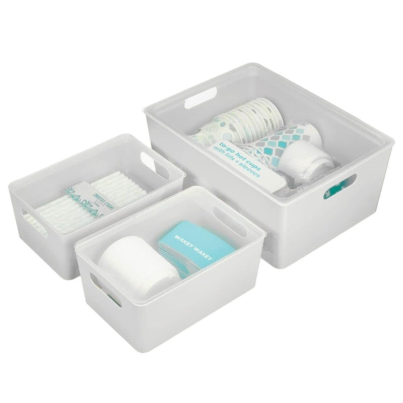 Mdesign Plastic Stackable Home Storage Organizer Boxes With Lid Cover For Kitche