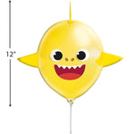 Baby Shark Balloon Activity Kit for Kids - DIY Yellow Ocean Party Craft Pack of 4 - 12"